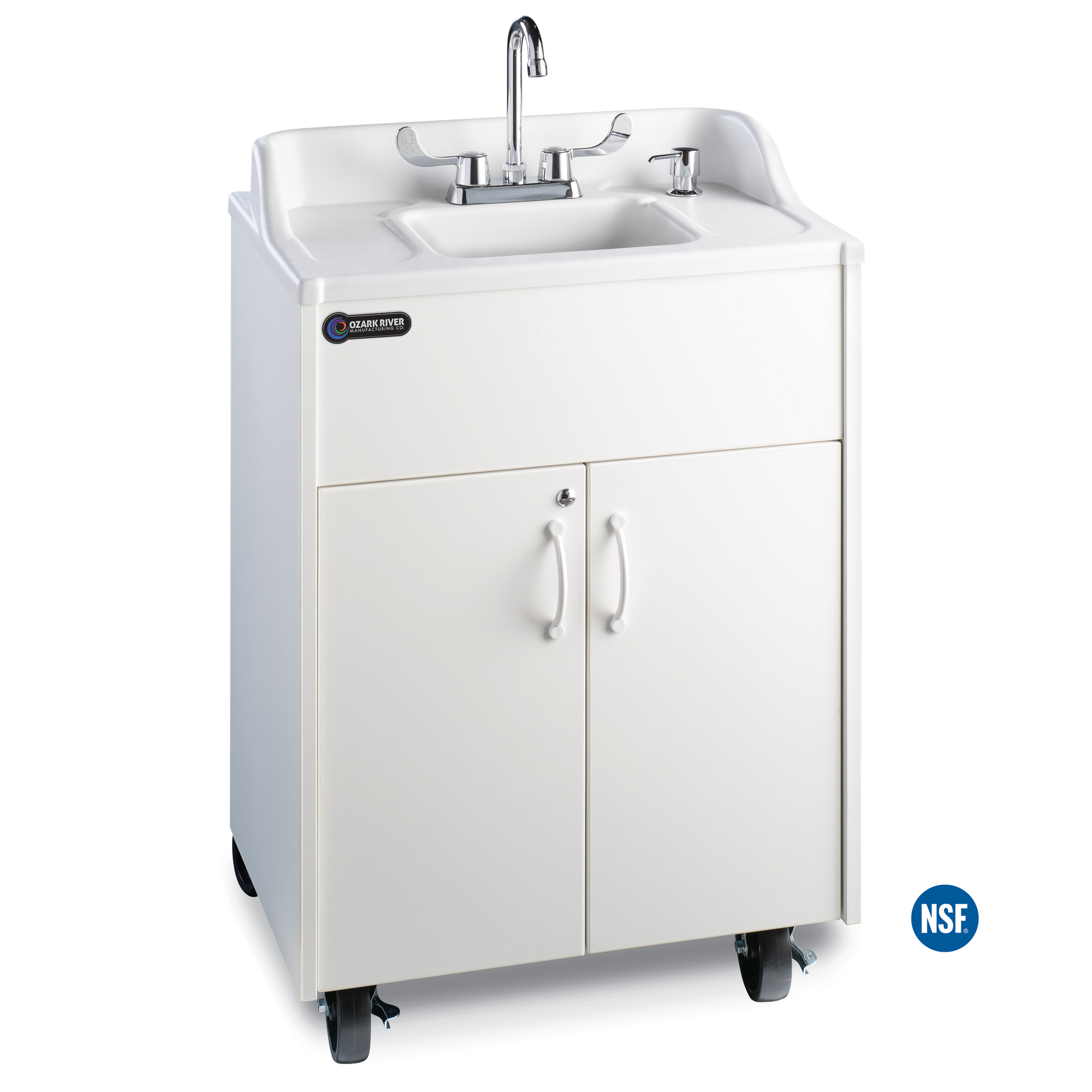 Ozark River Holdings, LLC, Portable sink, hot cold, ABS countertop/basin, Model# Premier Brite White